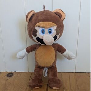 2023 Nintendo Super Mario Tanooki Suit Raccoon Plush - 12"